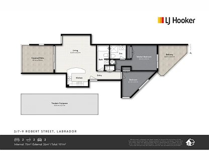 5/7-9 Robert Street, Labrador, Gold Coast, 2 rūma, 2 rūma horoi, Apartment