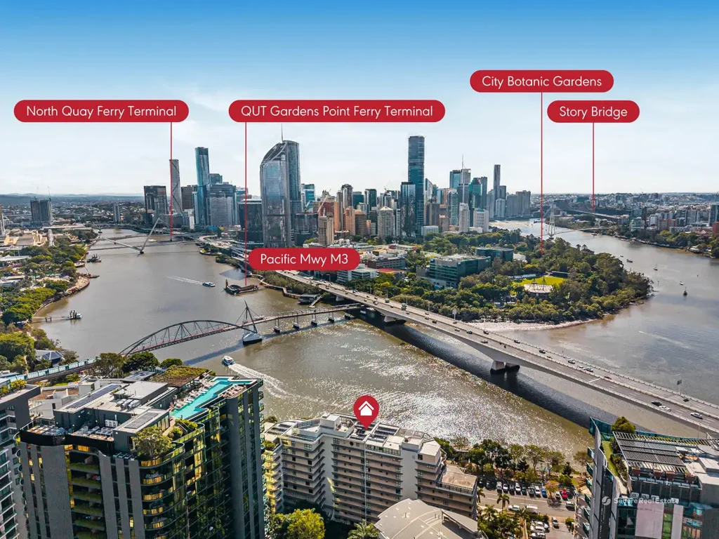 South Brisbane 2कमरा Rare Riverfront Opportunity