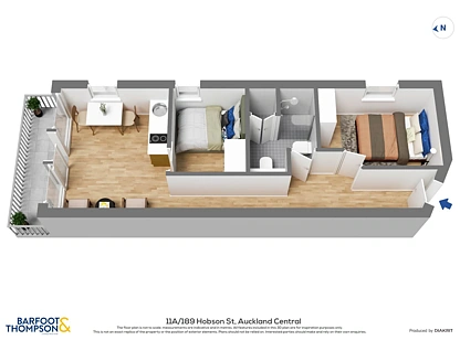 11A/189 Hobson Street, Auckland Central, Auckland City, 2房, 1浴, Apartment