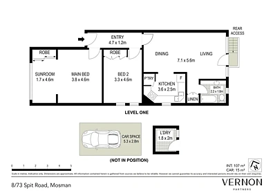 8/73 Spit Road, Mosman, NSW 2088, 2 slaapkamers, 1 badkamers, Apartment