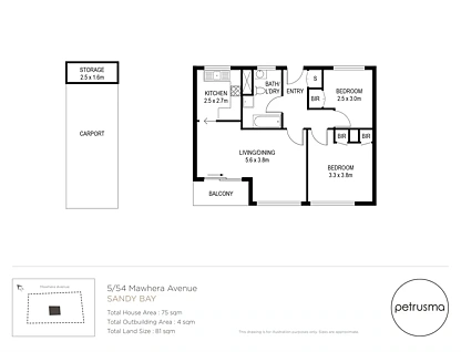 5/54 Mawhera Avenue, Sandy Bay, Hobart, 2 غرف, 1 حمامات, Apartment