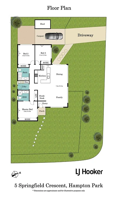 5 Springfield Crescent, Hampton Park, VIC 3976, 3 कमरे, 2 बाथरूम, House