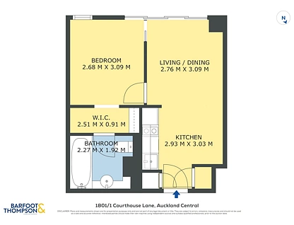 1801/1 Courthouse Lane, Auckland Central, Auckland City, 1 Kuwarto, 1 Banyo, Apartment