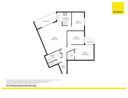 Apt 21 (U12), 13 South Esplanade, Glenelg, South Adelaide, 3房, 1浴, Apartment
