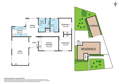 Plano ng Palapag - 61 Derwent Drive, Long Gully, VIC 3550