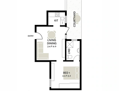 2/2 Tusculum Street, Potts Point, Sydney CBD, 1 Kuwarto, 1 Banyo, Apartment