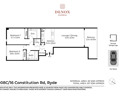 108C/16 Constitution Road, Ryde, Upper North Shore, 2房, 2浴, Apartment