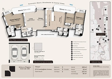 57/3 Cunningham Avenue, Main Beach, QLD 4217, 3 slaapkamers, 3 badkamers, Apartment