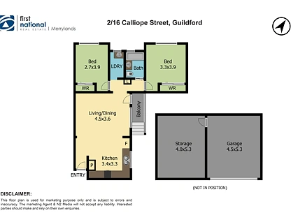 2/16 Calliope Street, Guildford, Parramatta (Northwest suburbs), 2 chambres, 1 salles de bain, Apartment