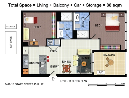 1416/15 Bowes Street, Phillip, Woden Valley District, 2部屋, 2バスルーム, Apartment