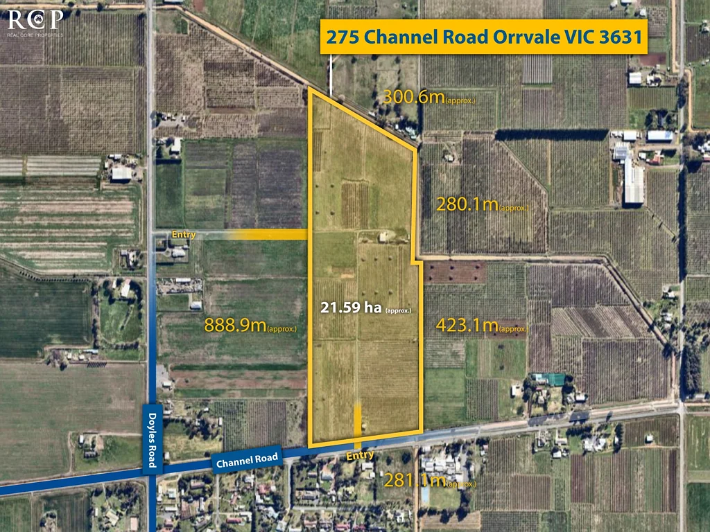 Orrvale  VENDOR WANTS TO SELL: PRIME LAND WITH FARMING BUSINESS OPPORTUNITY ON CHANNEL & DOYLES ROAD, ORRVALE
