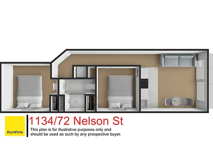 1134/72 Nelson Street, Auckland Central, Auckland City, 2 Bedrooms, 1 Bathrooms, Apartment