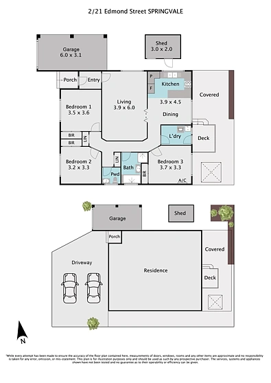 2/21 Edmond Street, Springvale, VIC 3171, 3房, 1浴, Unit