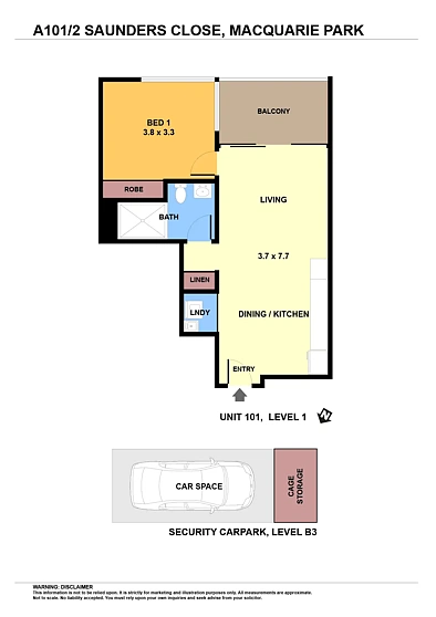 A101/2 Saunders Close, Macquarie Park, NSW 2113, 1 slaapkamers, 1 badkamers, Unit