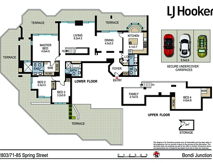 2803/83-85 Spring Street, Bondi Junction, Eastern Suburbs, 4 Bedrooms, 2 Bathrooms, Apartment