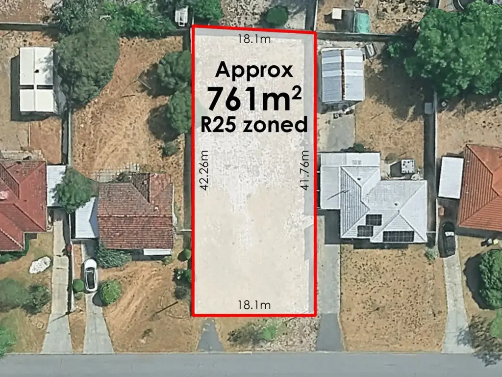 Kelmscott RARE 761SQM R25 DUPLEX OPPORTUNITY – 18M FRONTAGE!