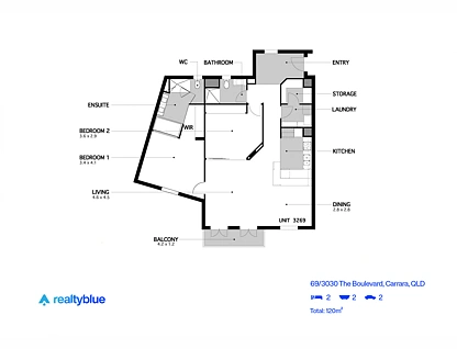 69/3030 The Boulevarde, Carrara, Gold Coast, 2 ਕਮਰੇ, 2 ਬਾਥਰੂਮ, Apartment