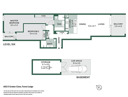 602/5 Grattan Close, Forest Lodge, Inner West, 2房, 2浴, Apartment