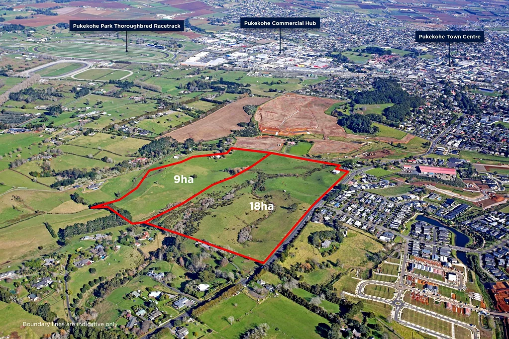 Pukekohe 27ha of rezoned residential land