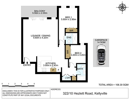 Level 3/322/10 Hezlett Road, North Kellyville, Central Tablelands, 2 कमरे, 2 बाथरूम, Apartment