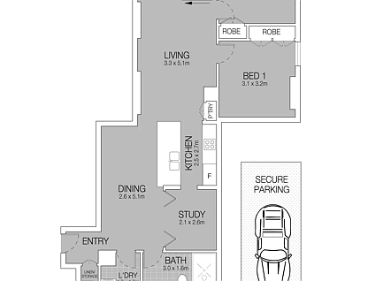 416/23 Shelley Street, Sydney, Sydney CBD, 2 غرف, 1 حمامات, Apartment