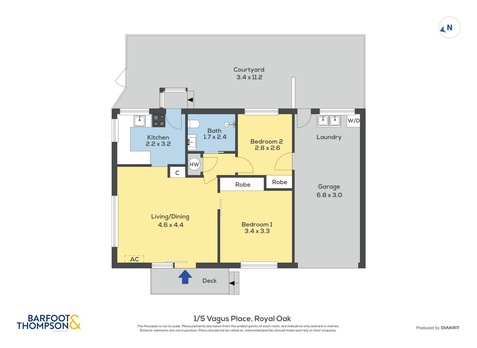 1/5 Vagus Place, Royal Oak, Auckland, 2房, 1浴, Unit