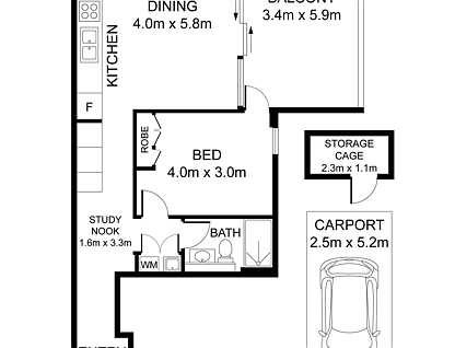 58/117-119 Pacific Highway, Hornsby, Upper North Shore, 1部屋, 1バスルーム, Apartment