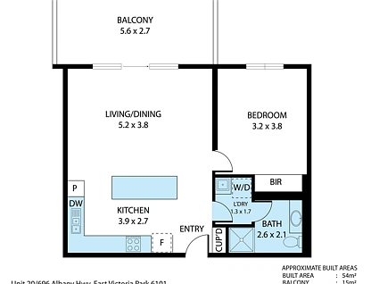 20/696 Albany Highway, East Victoria Park, South East Perth, 1 rūma, 1 rūma horoi, Apartment
