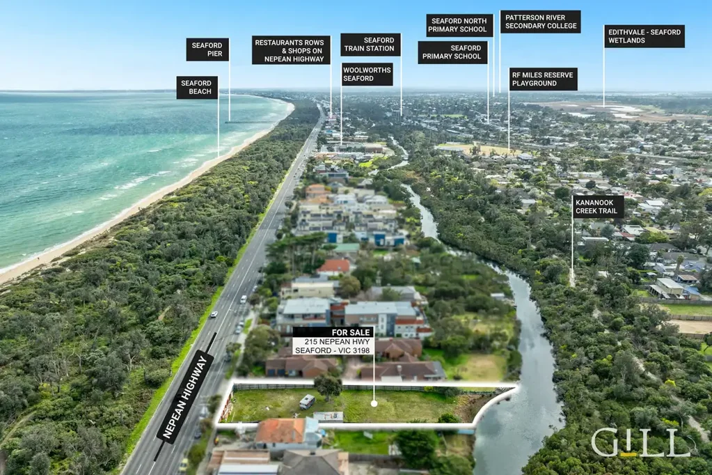 Seaford 海滨位置 无遮挡海湾景观 惊人日落 Kananook Creek宁静水景 无限开发选择 便捷生活方式设施 Bay at the Front, Creek at the Back – Rare Seaford Beachfront Land | Build Your Dream Home or Development (STCA)