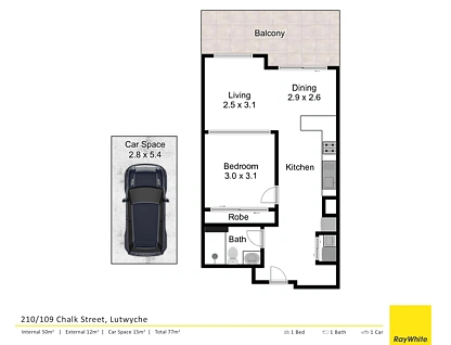 210/109 Chalk Street, Lutwyche, Brisbane - Northern Region , 1 રૂમ, 1 બાથરૂમ, Apartment