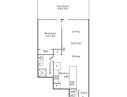106/68 Cambridge Street, Collingwood, Melbourne CBD, 1 غرف, 1 حمامات, Apartment