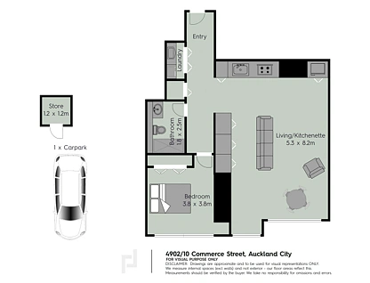 4902/10 Commerce Street, Auckland Central, Auckland City, 1 غرف, 1 حمامات, Apartment