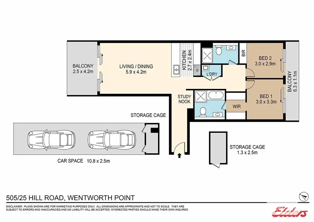 Wentworth Point 2Zimmer North-West Facing Apartment with Leafy Outlook and Dual Balconies