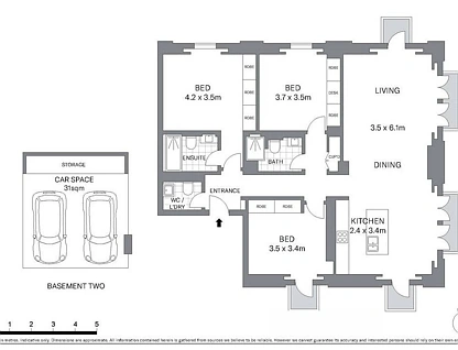 501/8 Darling Island Road, Pyrmont, Sydney CBD, 3房, 2浴, Apartment