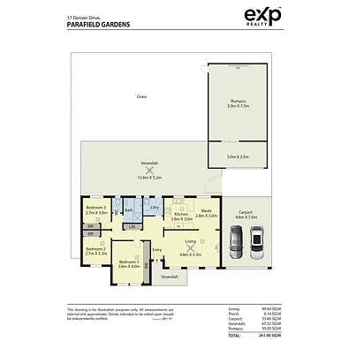 Plano ng Bahay - 17 DENVER Drive, Parafield Gardens, SA 5107