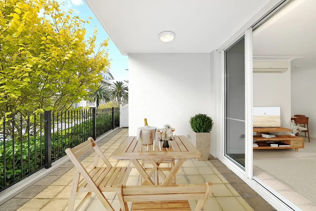Designer Garden Apartment with a Study Nook