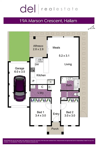 फ्लोर प्लान - 19A Marson Crescent, Hallam, VIC 3803