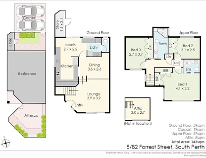 5/82 Forrest Street, South Perth, WA 6151, 3房, 2浴, Townhouse