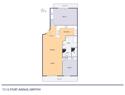 71/13-15 Sturt Avenue, Griffith, Inner South, 2 غرف, 1 حمامات, Apartment