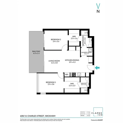 608/11 Charles Street, Wickham, NSW 2293, 2房, 2浴, Apartment