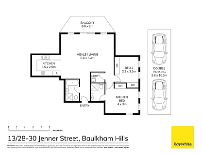 13/28-30 Jenner Street, Baulkham Hills, The Hills, 2房, 2浴, Apartment