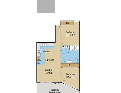 412/77 Nicholson Street, Brunswick East, North Melbourne, 2房, 1浴, Apartment