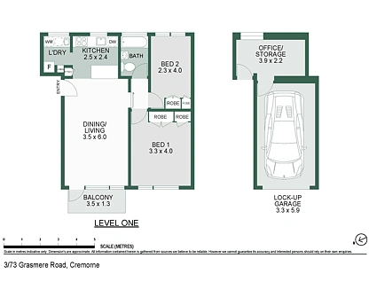 3/73 Grasmere Road, Cremorne, Lower North Shore, 2房, 1浴, Apartment