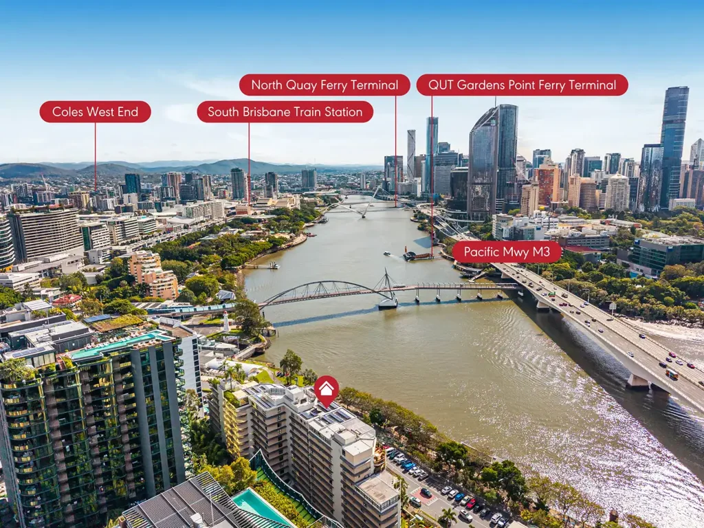 South Brisbane 2 Slaapkamer Rare Riverfront Opportunity