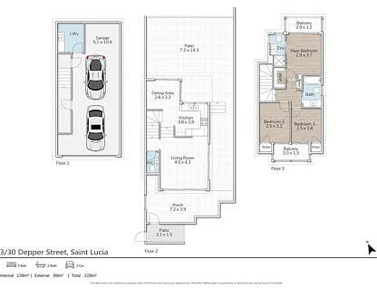 3/30 Depper Street, St Lucia, QLD 4067, 3房, 2浴, 整租城市屋