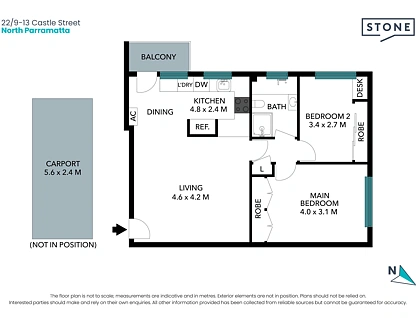 22/9-13 Castle Street, North Parramatta, Parramatta (Northwest suburbs), 2 phòng ngủ, 1 phòng tắm, Apartment
