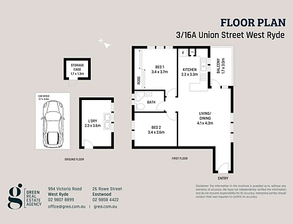 3/16A Union Street, West Ryde, NSW 2114, 2 Kuwarto, 1 Banyo, Unit