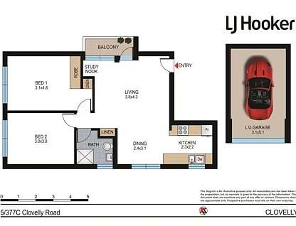 5/377C Clovelly Road, Clovelly, Eastern Suburbs, 2 ห้องนอน, 1 ห้องน้ำ, Apartment