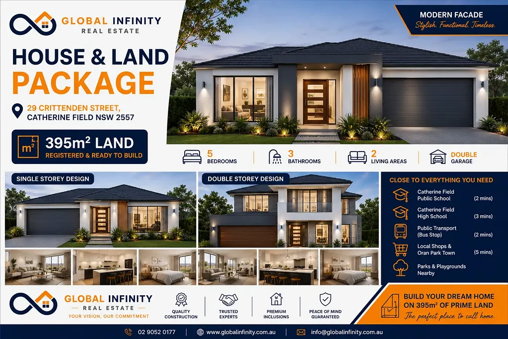 Catherine Field Build your dream home on 395m² of prime land in the growing Catherine Field community.