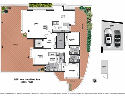 3/523 New South Head Road, Double Bay, Eastern Suburbs, 3 phòng ngủ, 2 phòng tắm, Apartment